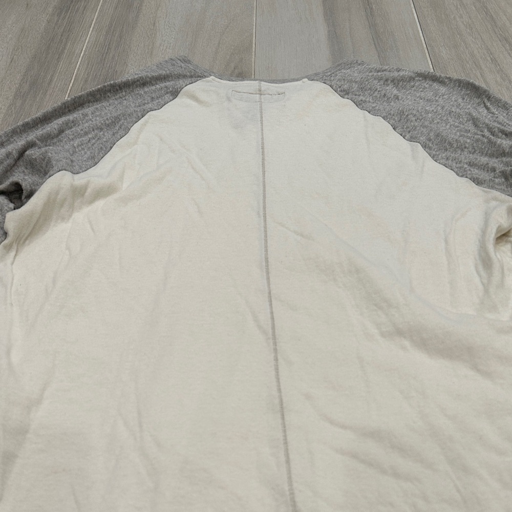 Rag & Bone Men’s Large Gray and Cream Baseball Style 3/4 Sleeve Tee - Picture 11 of 11